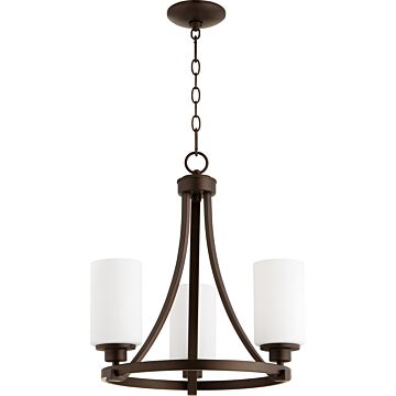 Lancaster Three Light Chandelier in Oiled Bronze by Quorum International