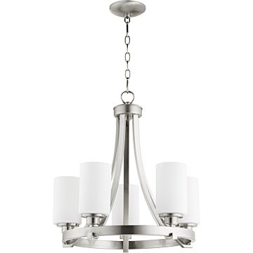 Lancaster Five Light Chandelier in Satin Nickel by Quorum International