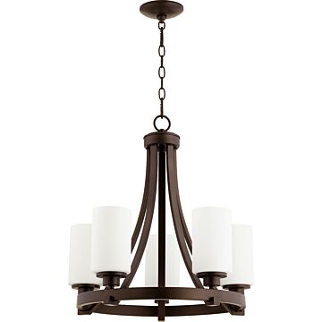 Lancaster Five Light Chandelier in Oiled Bronze by Quorum International