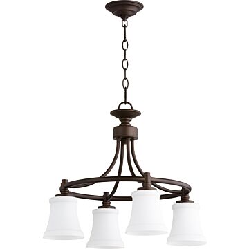 Rossington Four Light Chandelier in Oiled Bronze by Quorum International