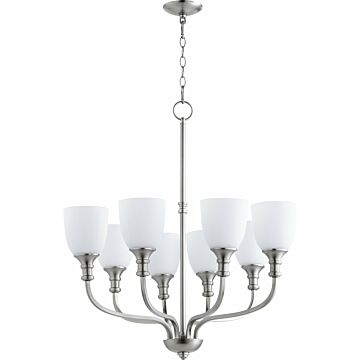 Richmond Eight Light Chandelier in Satin Nickel by Quorum International