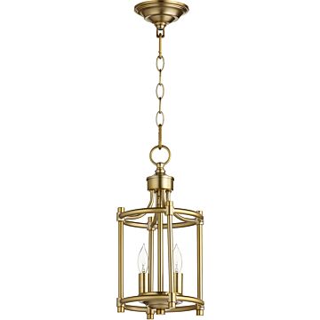 Rossington Two Light Entry Pendant in Aged Brass by Quorum International