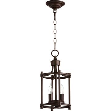 Rossington Two Light Entry Pendant in Oiled Bronze by Quorum International