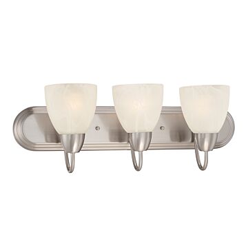 Torino 3-Light Bathroom Vanity Light Bar in Brushed Nickel
