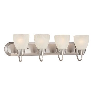 Torino 4-Light Bathroom Vanity Light Bar in Brushed Nickel