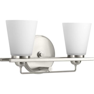 Flight 2-Light Bathroom Vanity Light in Brushed Nickel