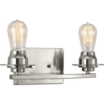 Debut 2-Light Bathroom Vanity Light in Brushed Nickel