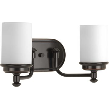 Glide 2-Light Bathroom Vanity Light in Rubbed Bronze