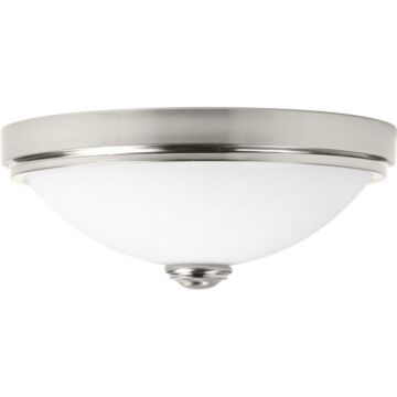 LED Linen 1-Light LED Flush Mount in Brushed Nickel