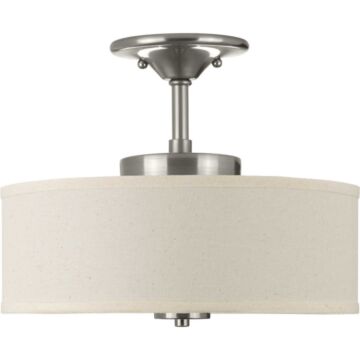 Inspire LED 1-Light LED Semi-Flush Mount in Brushed Nickel
