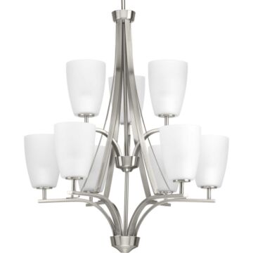 Leap 9-Light Chandelier in Brushed Nickel