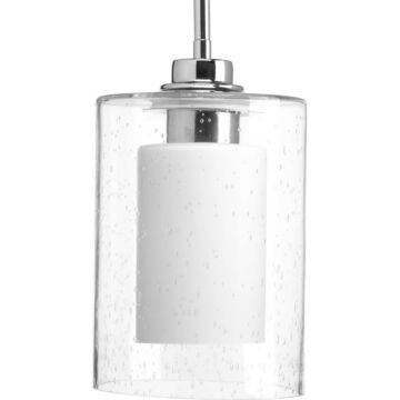 Double Glass 1-Light Pendant in Polished Chrome