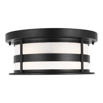 Generation Lighting Wilburn 2-Light Outdoor Ceiling Light in Black