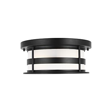 Wilburn 2-Light Outdoor Flush Mount in Black