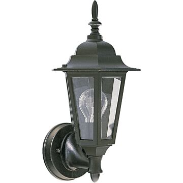 Aluminum Box Lanterns One Light Wall Mount in Black by Quorum International