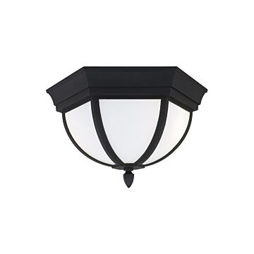 Generation Lighting Wynfield 2-Light Outdoor Ceiling Light in Black