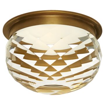 Hillam LED Flush Mount in Hand-Rubbed Antique Brass by Visual Comfort Signature
