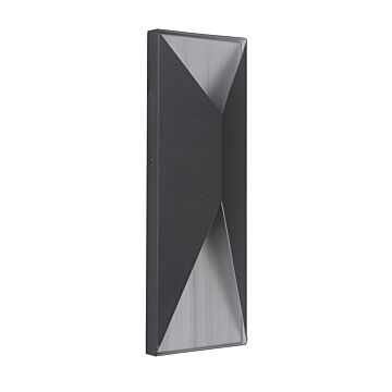 Peak LED Outdoor Pocket Sconce in Textured Black   Brushed Aluminum by Craftmade