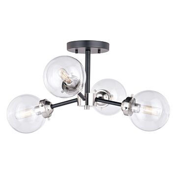 Orbit 4-Light Semi-Flush Mount in Satin Nickel and Oil Rubbed Bronze