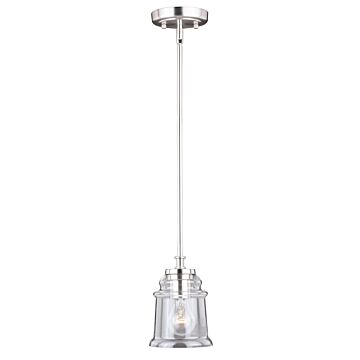 Toledo 1-Light Mini Pendant in Satin Nickel