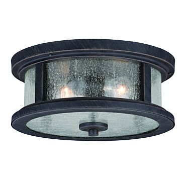 Cumberland 2-Light Outdoor Flush Mount in Rust Iron