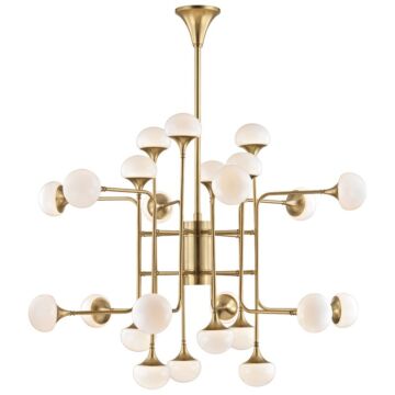 Fleming LED Chandelier in Aged Brass by Hudson Valley