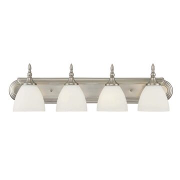 Herndon Four Light Bath Bar in Satin Nickel by Savoy House