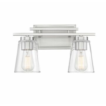Savoy House Calhoun 2 Light Bathroom Vanity Light in Satin Nickel