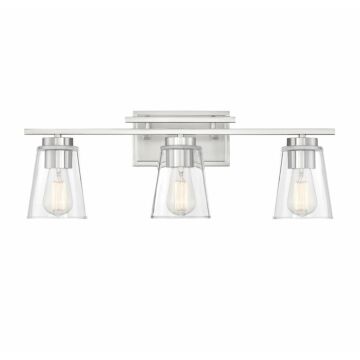 Calhoun Three Light Bathroom Vanity in Satin Nickel by Savoy House