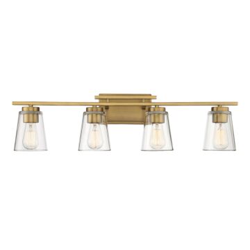 Calhoun Four Light Bath Bar in Warm Brass by Savoy House