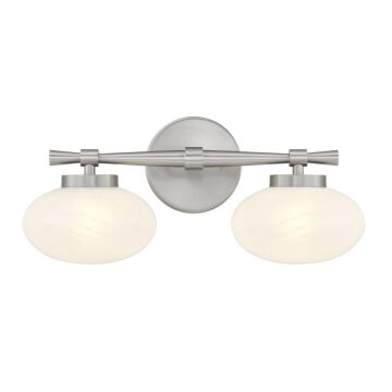 Barrow 2-Light Bathroom Vanity Light in Satin Nickel