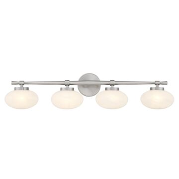 Barrow 4-Light Bathroom Vanity Light in Satin Nickel