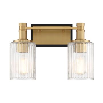 Concord Two Light Bathroom Vanity in Matte Blackith Warm Brass by Savoy House
