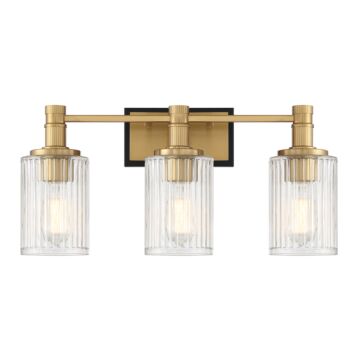 Concord Three Light Bathroom Vanity in Matte Blackith Warm Brass by Savoy House