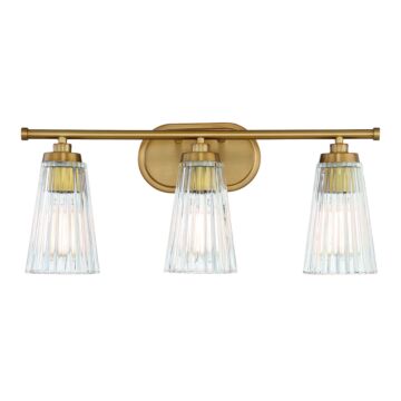 Chantilly Three Light Bathroom Vanity in Warm Brass by Savoy House