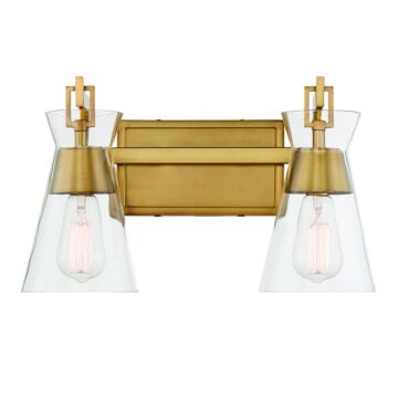 Lakewood Two Light Bathroom Vanity in Warm Brass by Savoy House