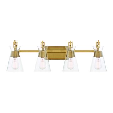 Lakewood Four Light Bathroom Vanity in Warm Brass by Savoy House