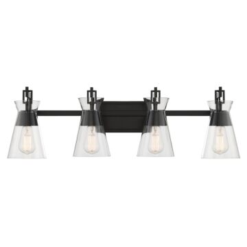 Lakewood Four Light Bathroom Vanity in Matte Black by Savoy House