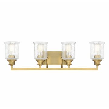 Hampton Four Light Bath Bar in Warm Brass by Savoy House