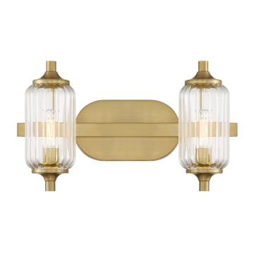 Holton 2-Light Bathroom Vanity Light in Warm Brass