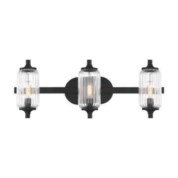 Holton 3-Light Bathroom Vanity Light in Matte Black
