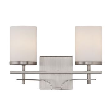 Colton Two Light Bath Bar in Satin Nickel by Savoy House