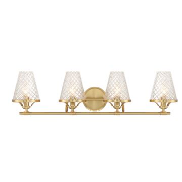 Candler Four Light Bathroom Vanity in Warm Brass by Savoy House