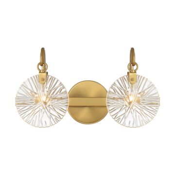 Addison Two Light Bathroom Vanity in Warm Brass by Savoy House