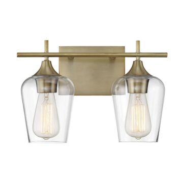 Octave Two Light Bath Bar in Warm Brass by Savoy House