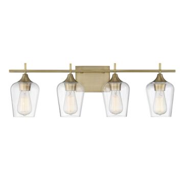 Octave Four Light Bath Bar in Warm Brass by Savoy House