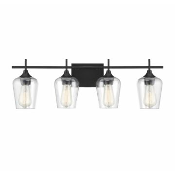 Octave Four Light Bath Bar in Black by Savoy House