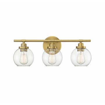 Carson Three Light Bath Bar in Warm Brass by Savoy House