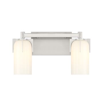 Caldwell Two Light Bathroom Vanity in Satin Nickel by Savoy House