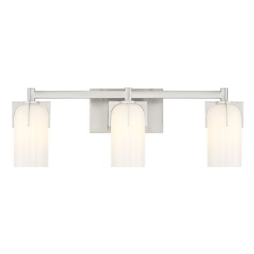 Caldwell Three Light Bathroom Vanity in Satin Nickel by Savoy House
